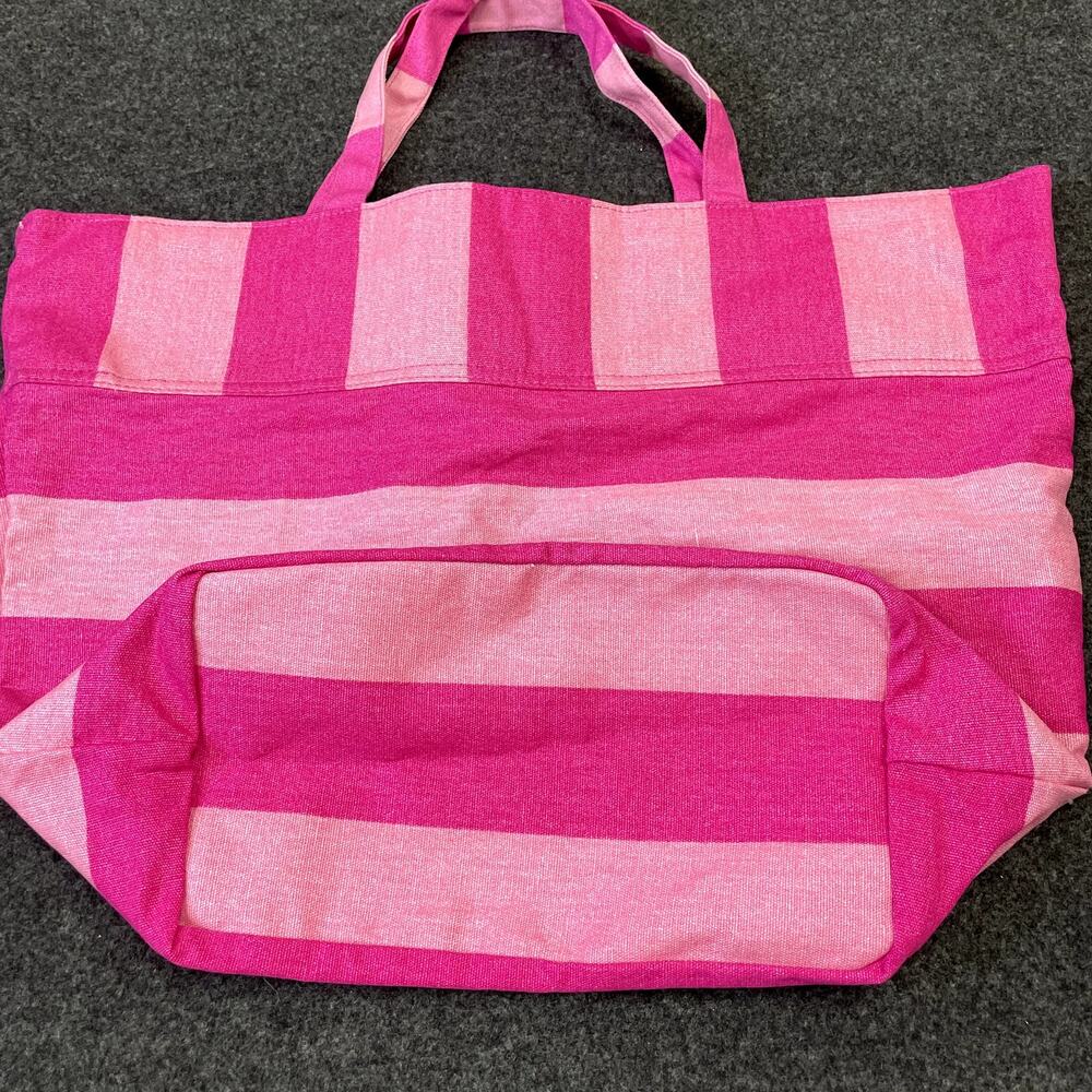 NWT Victoria's Secret  Shades of Pink Stripes Canvas Tote Bag - Picture 6 of 13